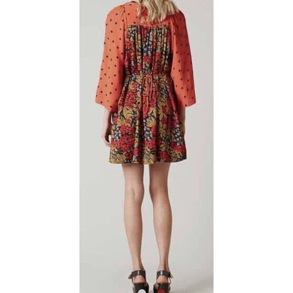 Free People Tallula Cherry Combo Dress Size Large Mini Boho - Picture 10 of 10